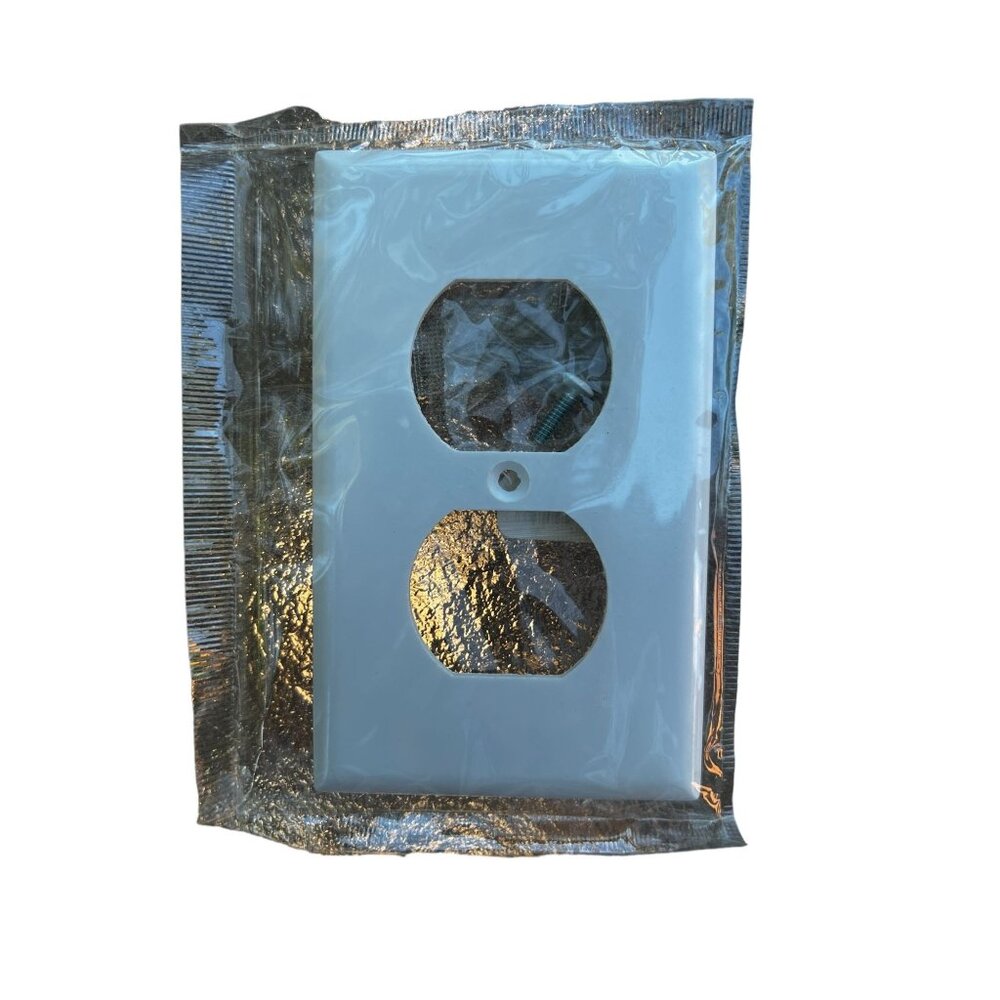 Cooper White Duplex Outlet Wall Plate Single Gang